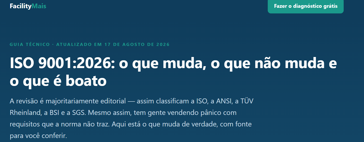 ISO 9001:2026: o que muda, o que não muda e o que é boato